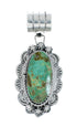 Navajo Turquoise Sterling Silver Bead Necklace And Pendant Set JX130626